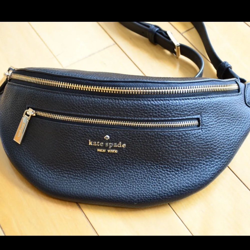 Kate Spade black pebbled leather belt bag